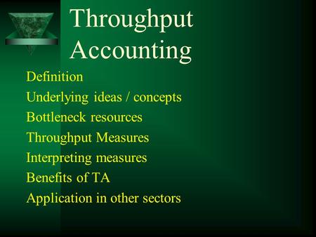 Throughput Accounting