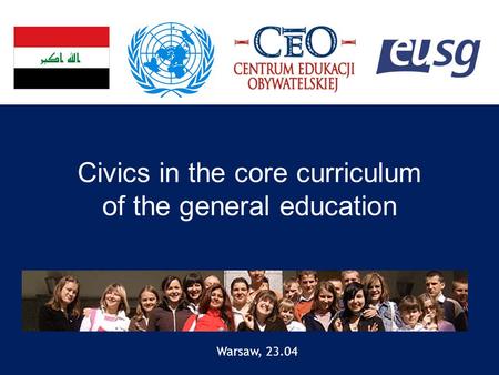 Civics in the core curriculum of the general education Warsaw, 23.04.