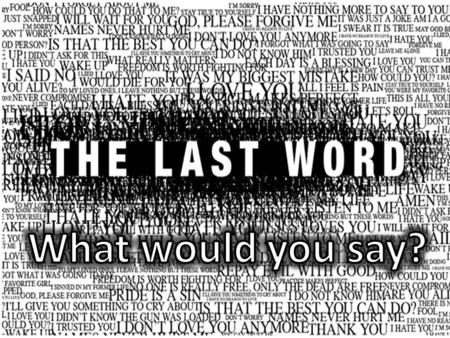 Paul”s last letter ever written and 20% of the letter focusses on the importance of The Word of God Paul”s last letter ever written and 20% of the letter.