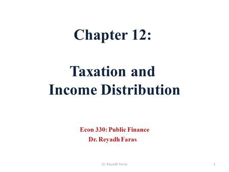 Taxation and Income Distribution