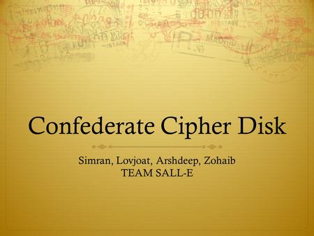 Confederate Cipher Disk