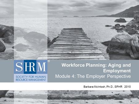 Workforce Planning: Aging and Employment Module 4: The Employer Perspective Barbara McIntosh, Ph.D., SPHR 2010.