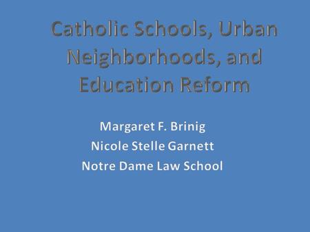 The Project Approximately 2000 K12 Catholic schools, most of them located in urban neighborhoods, have closed during the last two decades. The Archdiocese.