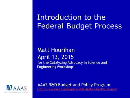 Introduction to the Federal Budget Process