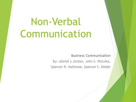 Non-Verbal Communication