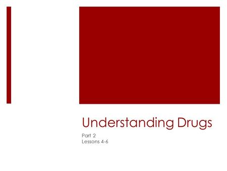 Understanding Drugs Part 2 Lessons 4-6.