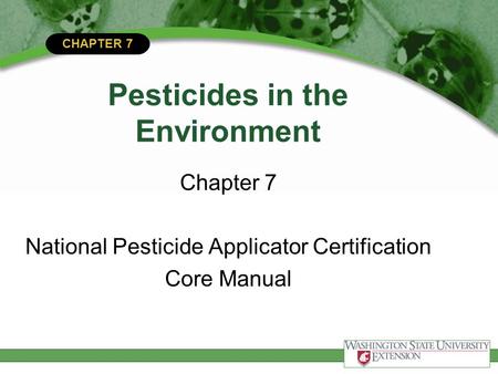 Pesticides in the Environment