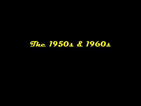 The 1950s & 1960s. 1950 - Dr. Gideon Hagstotz, pastor.