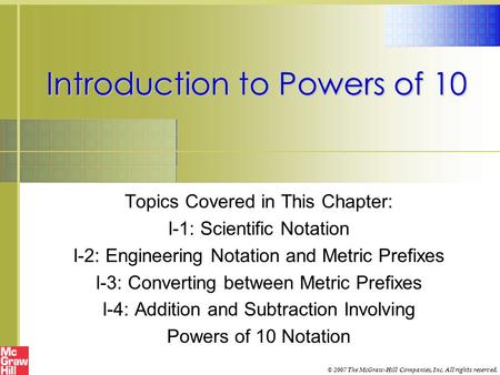 Introduction to Powers of 10