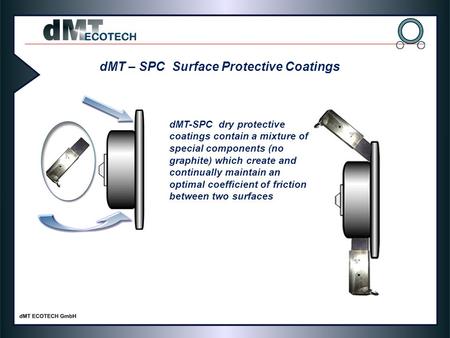 DMT – SPC Metallschutzprodukte auf Trockenbasis dMT-SPC dry protective coatings contain a mixture of special components (no graphite) which create and.