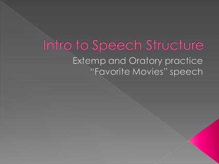  Extemporaneous means to speak conversationally without much preparation  Rules: draw 3 topics and have 30 minutes to prepare  Topics are in question.