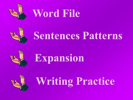 Word File Sentences Patterns Expansion Writing Practice.