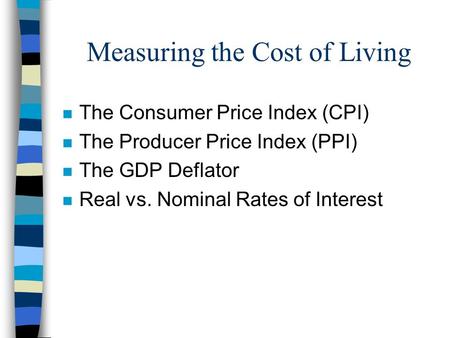 Measuring the Cost of Living