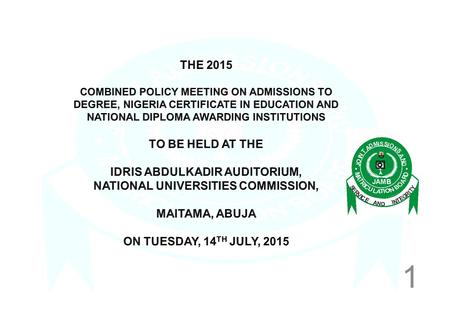 IDRIS ABDULKADIR AUDITORIUM, NATIONAL UNIVERSITIES COMMISSION,