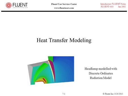 Heat Transfer Modeling