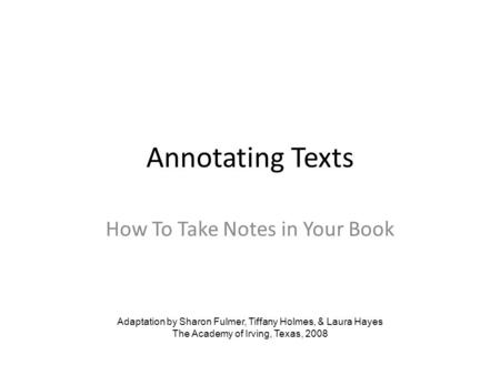 How To Take Notes in Your Book