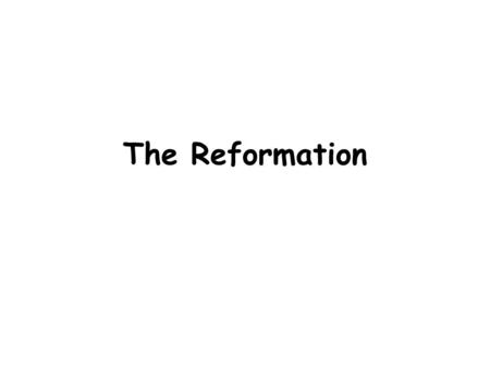 The Reformation. _____________- This King of England wanted the Pope to grant him a divorce from his wife. When the Pope refused the king decided to divorce.