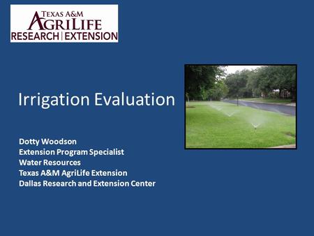 Irrigation Evaluation