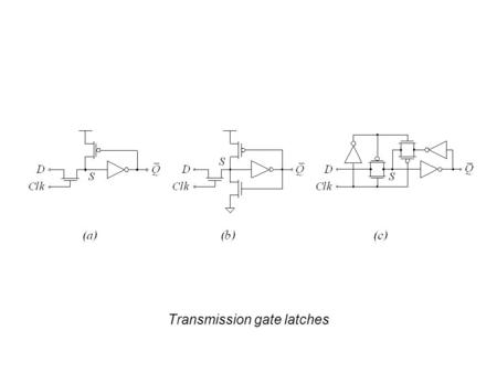 Transmission gate latches. MSL with unprotected input (Gerosa et al. 1994), Copyright © 1994 IEEE.