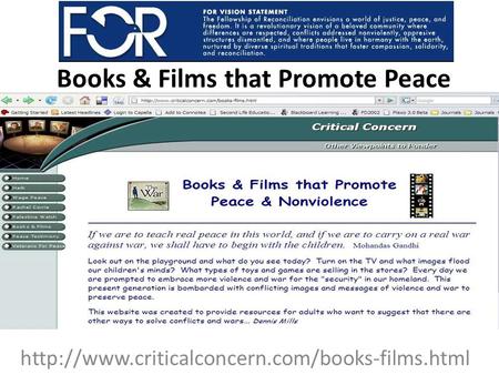 Books & Films that Promote Peace & Nonviolence