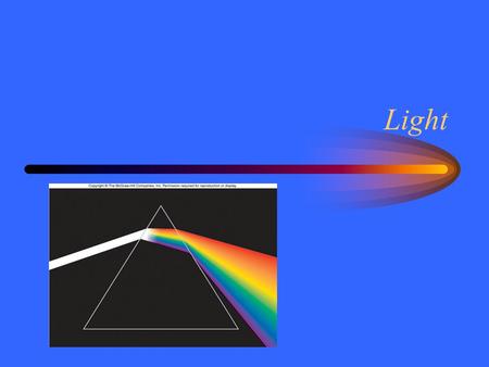 Light. Light Terminology Which is not a measure we use to identify a type of light? A. Wavelength B. Speed C. Frequency D. Energy.