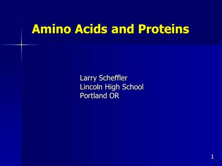 Amino Acids and Proteins