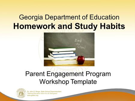 Georgia Department of Education Homework and Study Habits