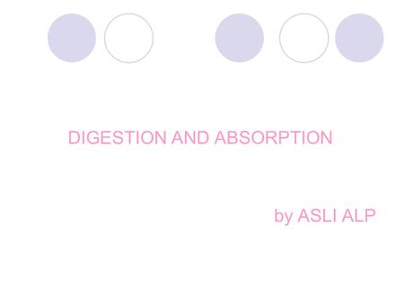 DIGESTION AND ABSORPTION