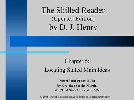 The Skilled Reader (Updated Edition) by D. J. Henry