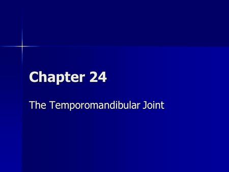 The Temporomandibular Joint