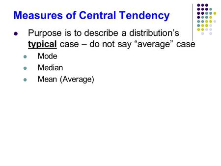 Measures of Central Tendency