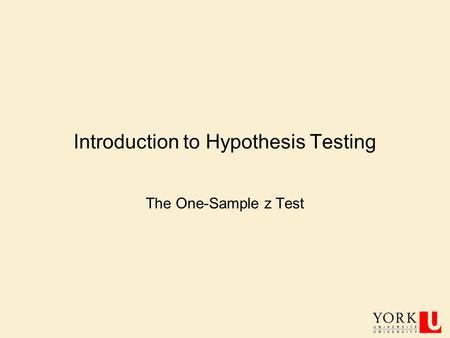 Introduction to Hypothesis Testing