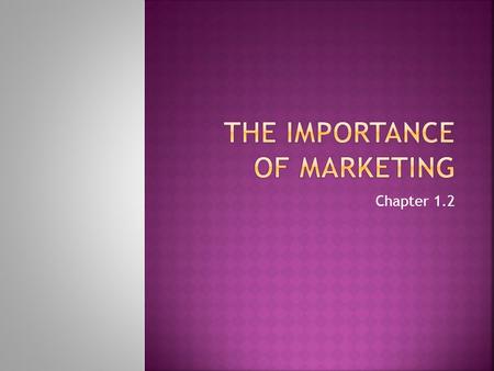 Chapter 1.2.  Increased production capacity  Increased buying power of consumers  Need for coordinating production and consumption  ¼ to 1/3 of all.