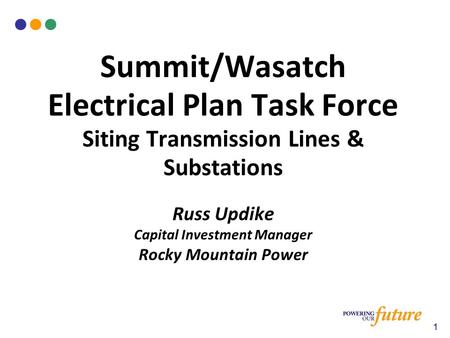 Russ Updike Capital Investment Manager Rocky Mountain Power