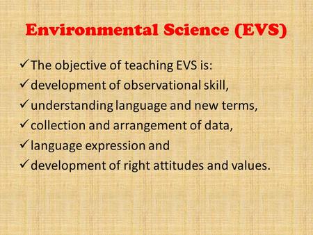 Environmental Science (EVS)