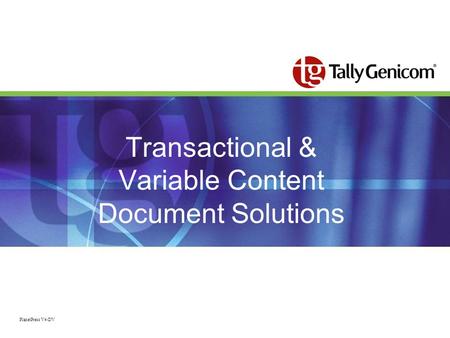 Transactional & Variable Content Document Solutions