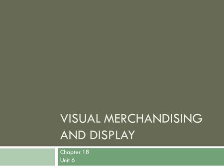 Visual Merchandising and Display