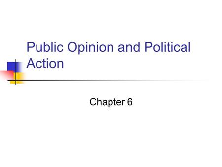 Public Opinion and Political Action