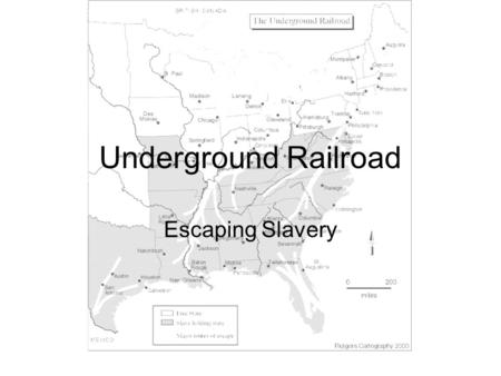 Underground Railroad Escaping Slavery.