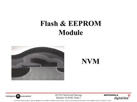 HCS12 Technical Training Module 14-NVM, Slide 1 MOTOROLA and the Stylized M Logo are registered in the US Patent & Trademark Office. All other product.