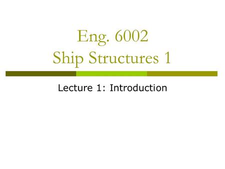 Lecture 1: Introduction