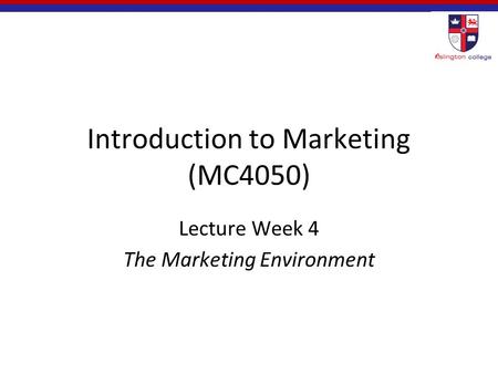 Introduction to Marketing (MC4050)