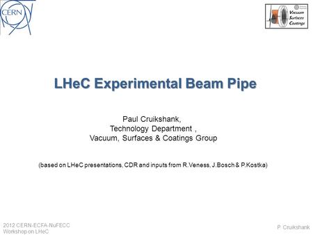 LHeC Experimental Beam Pipe