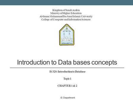 Introduction to Data bases concepts