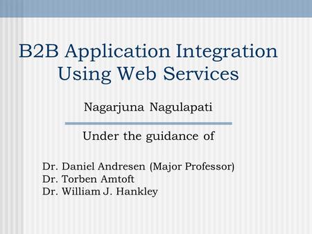 B2B Application Integration Using Web Services