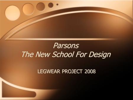 Parsons The New School For Design LEGWEAR PROJECT 2008.