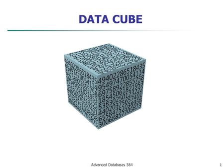 Advanced Databases 5841 DATA CUBE. Index of Content 1. The “ALL” value and ALL() function 2. The New Features added in CUBE 3. Computing the CUBE and.