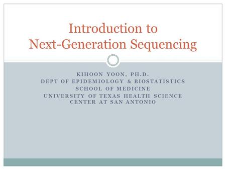 Introduction to Next-Generation Sequencing