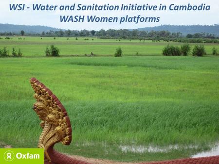 WSI - Water and Sanitation Initiative in Cambodia WASH Women platforms.