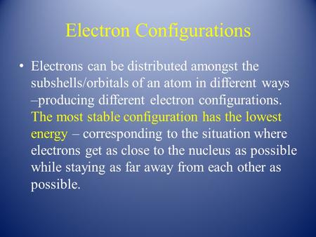 Electron Configurations